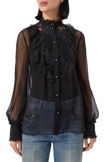 Шелковая блузка VALENTINO, арт. 6B0AB7J0/2UP, фото 3