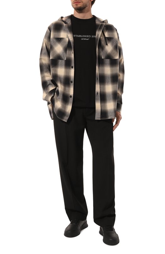 Хлопковая футболка Off-White 0MAA120C99JER009 Чёрный  0MAA120C99JER009 Фото 2