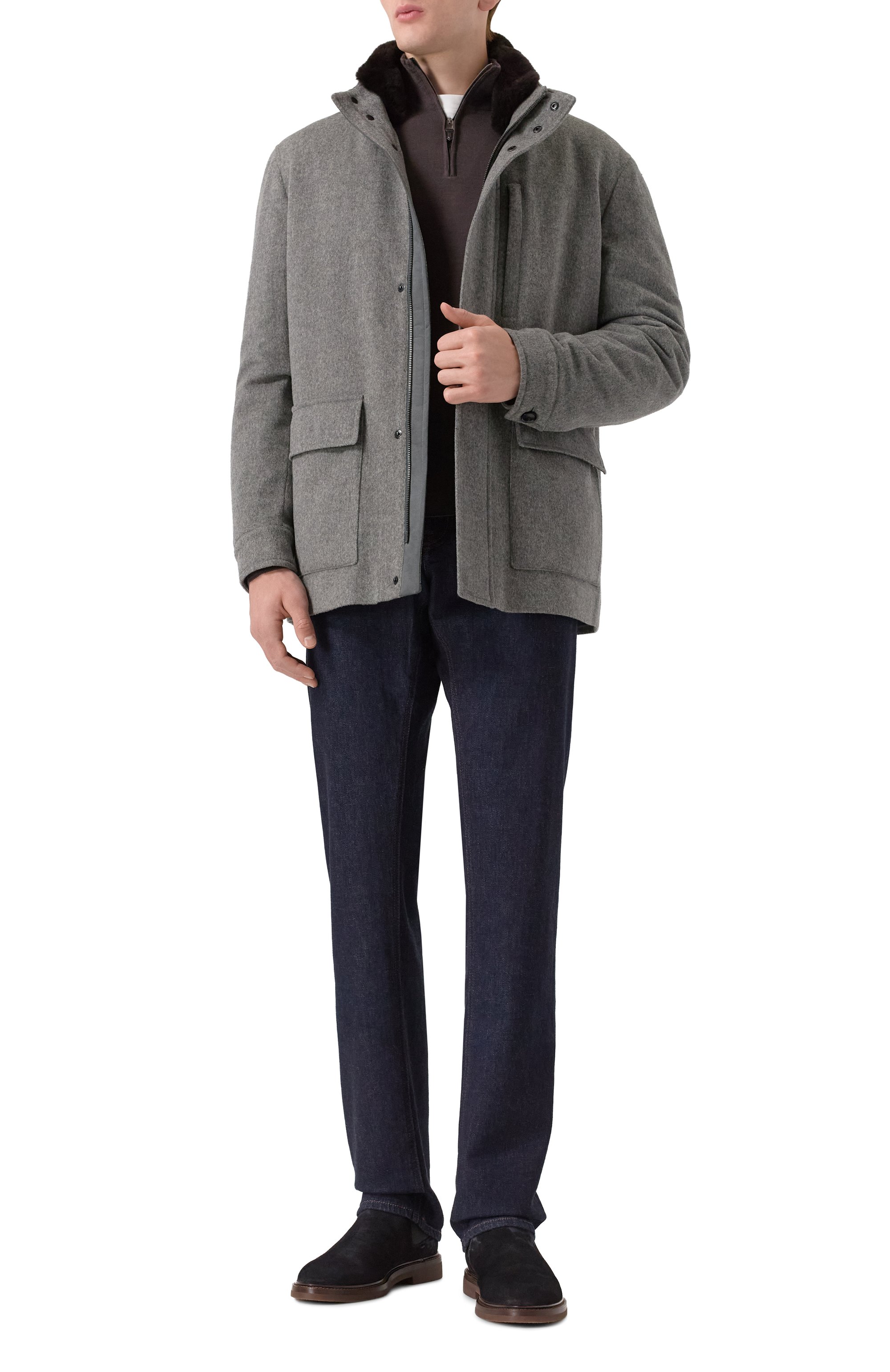 Шерстяной джемпер CANALI темно-коричневого цвета по цене 55350 руб., арт. C0015/MK01149, фото 2 Шерстяной джемпер CANALI, арт. C0015/MK01149, фото 2