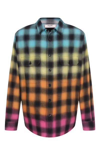 Мужская рубашка из хлопка и льна CELINE, арт. 2C574952T