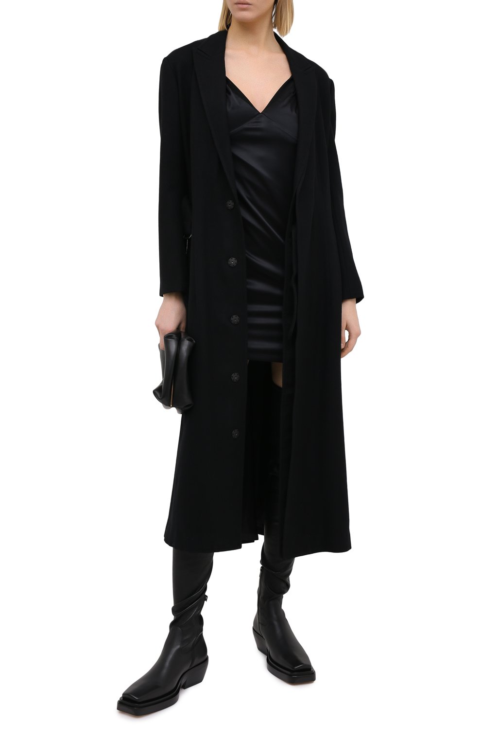 Атласное платье RTA черного цвета по цене 47050 руб., арт. WU0332-6059BLK, фото 2 Атласное платье RTA, арт. WU0332-6059BLK, фото 2