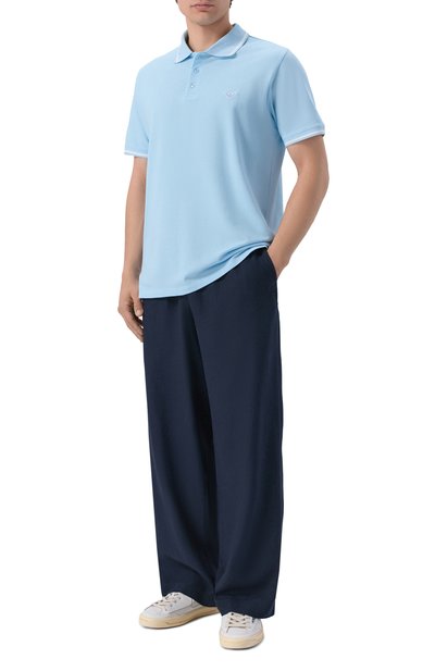 Хлопковое поло EMPORIO ARMANI голубого цвета по цене 13400 руб., арт. EM001380/AF20424, фото 2 Хлопковое поло EMPORIO ARMANI, арт. EM001380/AF20424, фото 2