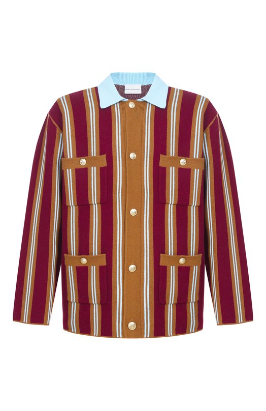 Кардиган из хлопка и шерсти Drole De Monsieur K-CA171-W0023-WN Бордовый K-CA171-W0023-WN