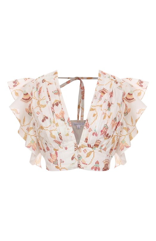 Хлопковый топ Poupette St Barth WKKS25DKYYP Кремовый WKKS25DKYYP