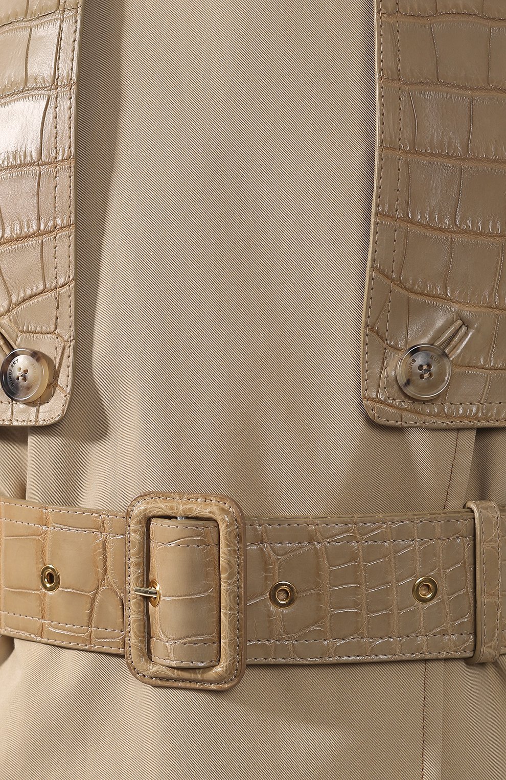 Хлопковый тренч с кожаной отделкой BURBERRY, арт. 4548564, фото 5