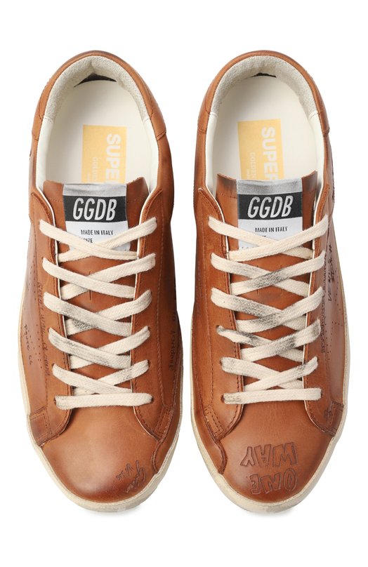 Кожаные кеды Super-Star Golden Goose Deluxe Brand GWF00105.F007546 Коричневый  GWF00105.F007546 Фото 6