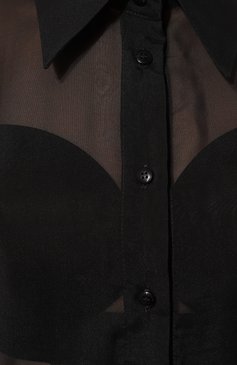 Женская шелковая блузка BORNE BOURGEOIS черного цвета, арт. SW-BL-BO-3025 | Фото 5 (Материал внешний: Шелк; Рукава: Длинные; Принт: Без принта; Длина (для топов): Стандартные; Материал сплава: Проставлено; Драгоценные камни: Проставлено; Женское Кросс-КТ: Блуза-одежда; Стили: Кэжуэл)