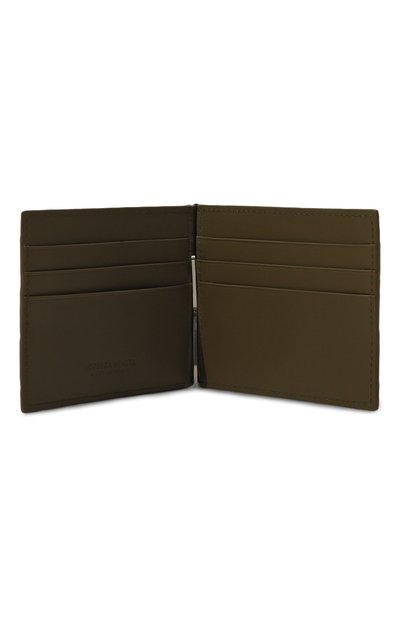 Кожаный зажим для купюр BOTTEGA VENETA хаки цвета по цене 64350 руб., арт. 749404/VCPQ4, фото 3 Кожаный зажим для купюр BOTTEGA VENETA, арт. 749404/VCPQ4, фото 3