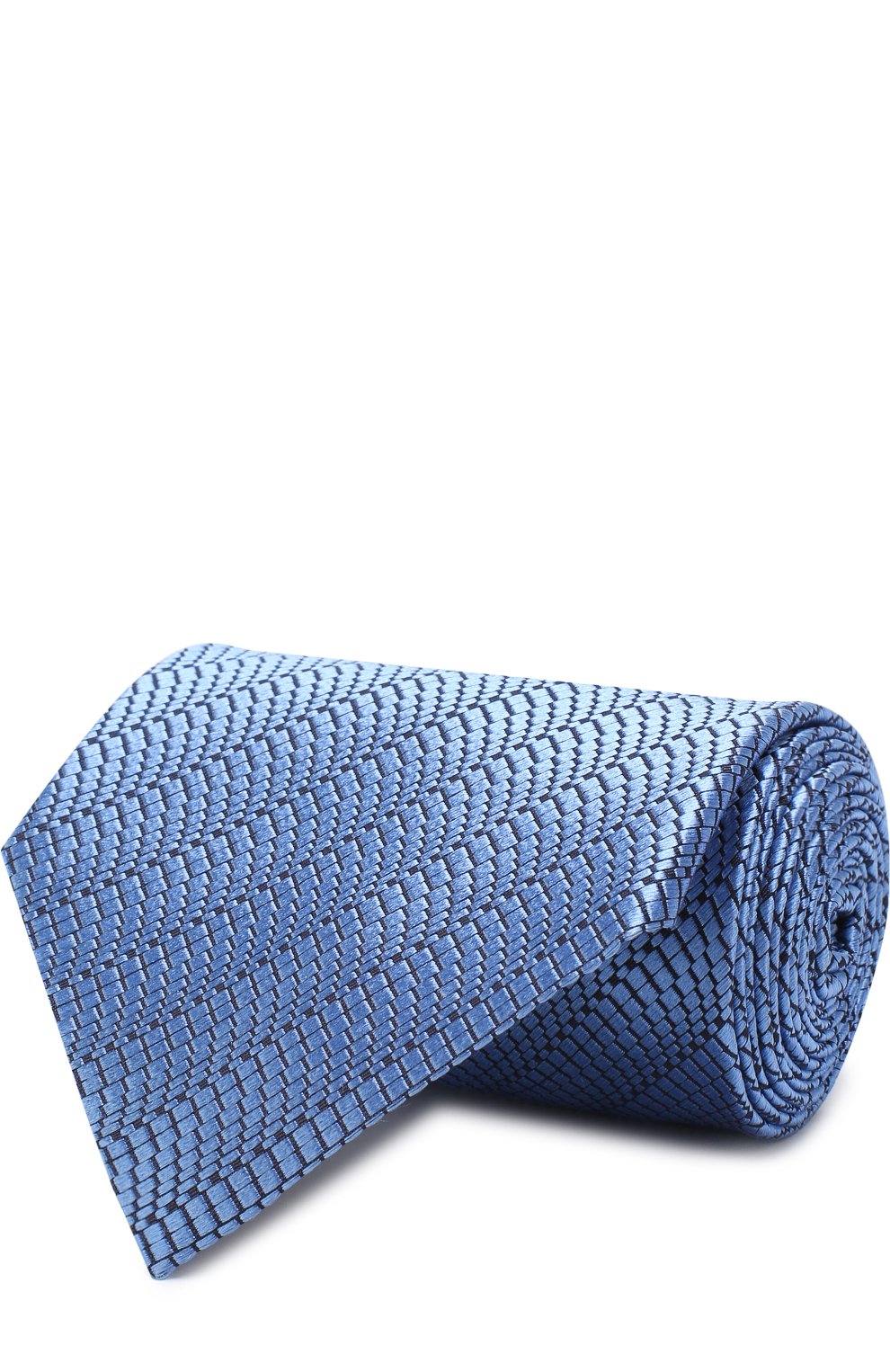 Шелковый галстук с узором ZEGNA голубого цвета по цене 18350 руб., арт. Z3W06/1XW, фото 1 Шелковый галстук с узором ZEGNA, арт. Z3W06/1XW, фото 1