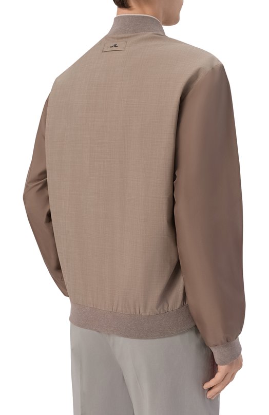 Бомбер из шерсти и шелка Paul&Shark 26412062_002 Бежевый  26412062_002 Фото 4