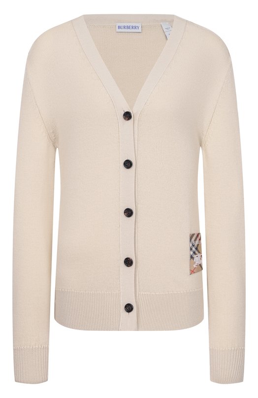 Шерстяной кардиган Burberry 8102690 Бежевый 8102690