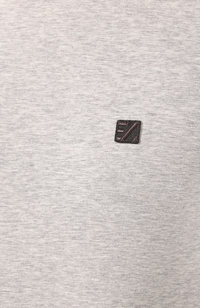 Хлопковая футболка с круглым вырезом ZEGNA светло-серого цвета по цене 11550 руб., арт. N2M200010, фото 5 Хлопковая футболка с круглым вырезом ZEGNA, арт. N2M200010, фото 5