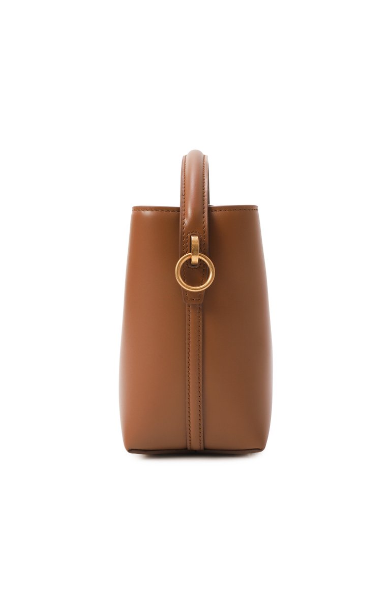 Женская сумка le 37 mini SAINT LAURENT коричневого цвета, арт. 765870/2R20W | Фото 4 (Материал: Натуральная кожа; Ремень/цепочка: На ремешке; Драгоценные камни: Проставлено; Размер: mini; Материал сплава: Проставлено)