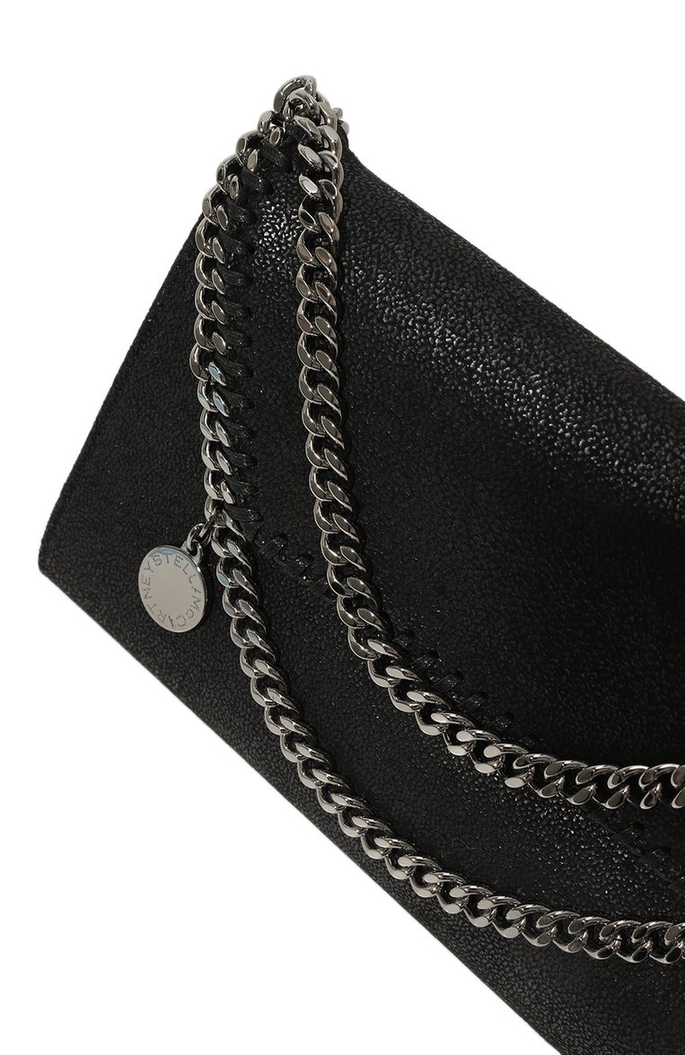 Женская сумка falabella mini STELLA MCCARTNEY черного цвета, арт. 581238/W9132 | Фото 3 (Размер: mini; Ремень/цепочка: На ремешке; Сумки-технические: Сумки через плечо; Материал: Текстиль; Материал сплава: Проставлено; Драгоценные камни: Проставлено)