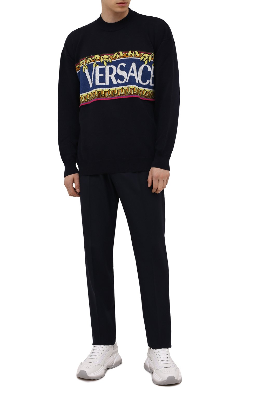 Свитер из хлопка и шерсти VERSACE, арт. 1001335/1A00980, фото 2