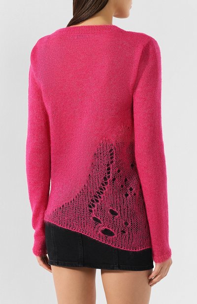 Пуловер SAINT LAURENT розового цвета по цене 89600 руб., арт. 560135/YACL2, фото 4 Пуловер SAINT LAURENT, арт. 560135/YACL2, фото 4