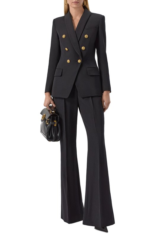 Шерстяной жакет Balmain CF1SH020/WC09 Чёрный  CF1SH020/WC09 Фото 2