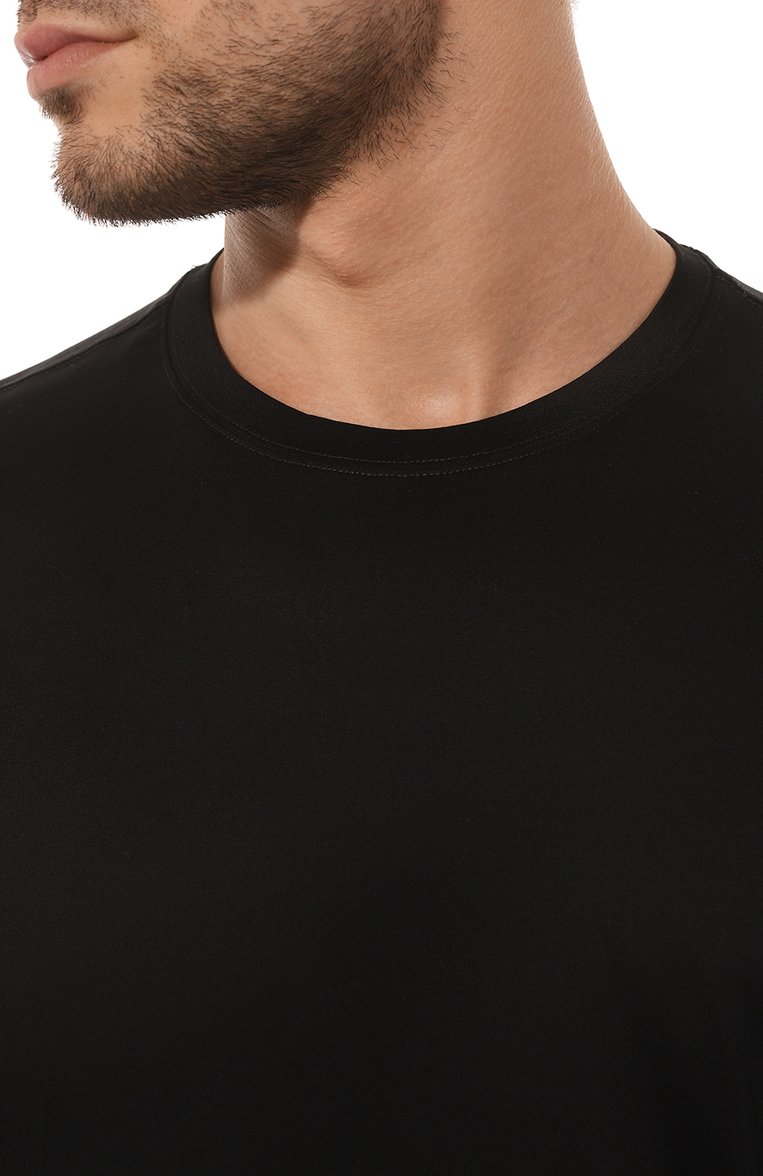 Мужская хлопковая футболка GRAN SASSO черного цвета, арт. 60133/74002 | Фото 5 (Принт: Без принта; Рукава: Короткие; Длина (для топов): Стандартные; Материал сплава: Проставлено; Материал внешний: Хлопок; Драгоценные камни: Проставлено; Стили: Кэжуэл)