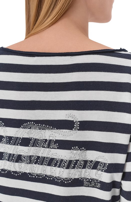 Хлопковый лонгслив Zadig and Voltaire JWTN02675 Синий  JWTN02675 Фото 5