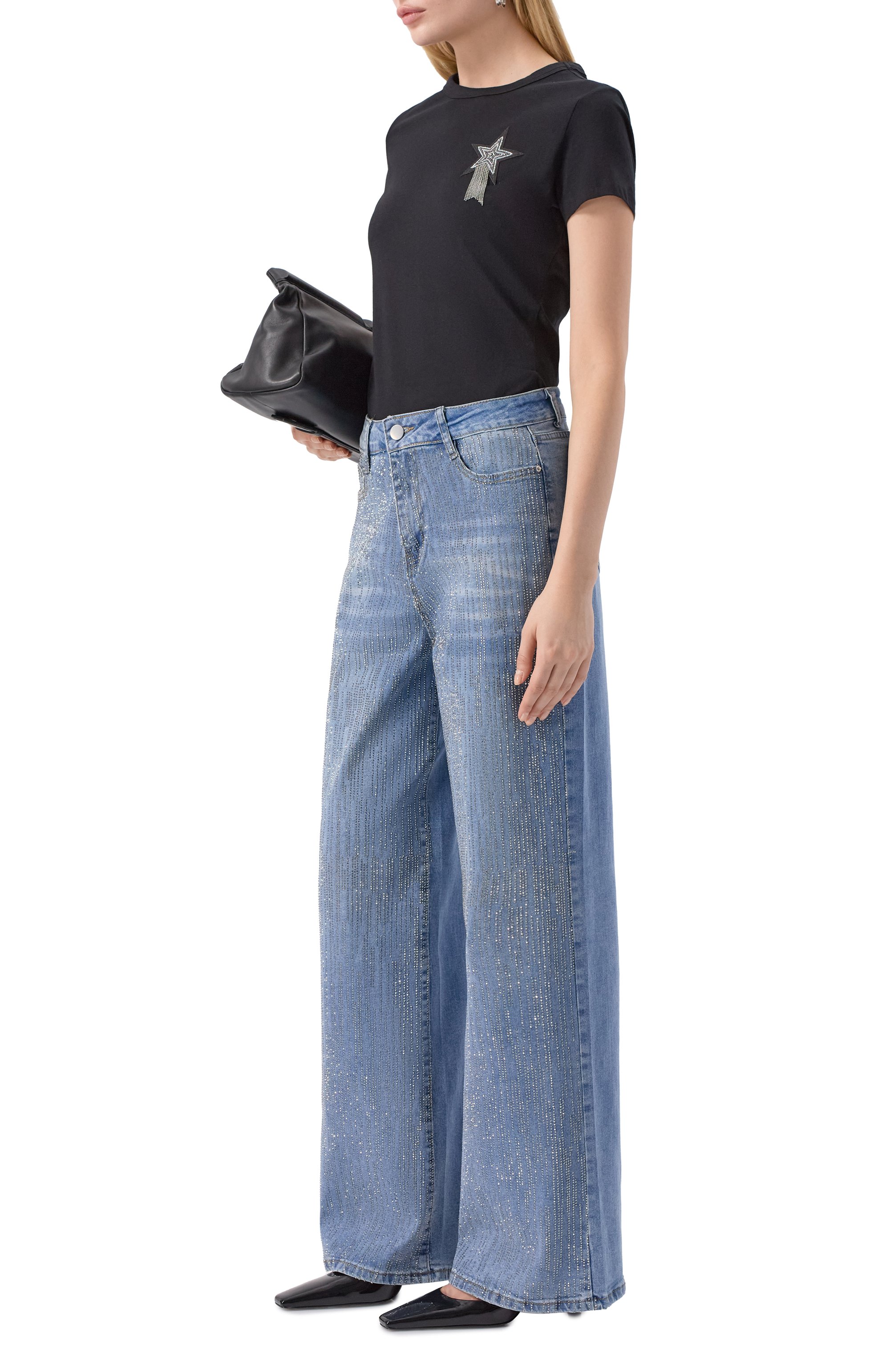 Джинсы с отделкой стразами SASHA KIM, арт. УТ-00001793, фото 2