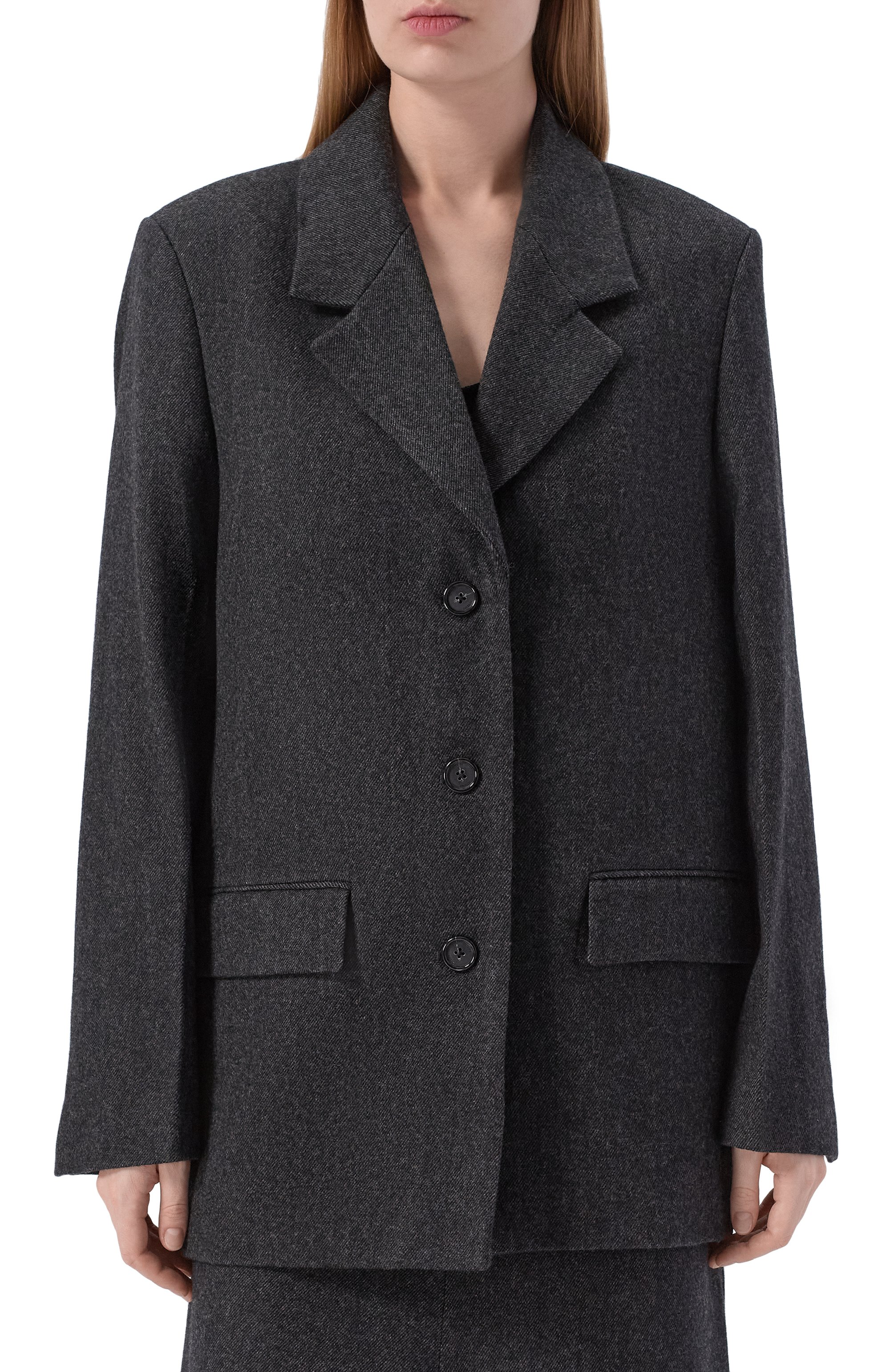 Шерстяной жакет TOTEME темно-серого цвета по цене 166000 руб., арт. 261-WRZ0063-FB0562, фото 3 Шерстяной жакет TOTEME, арт. 261-WRZ0063-FB0562, фото 3