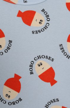 Детское хлопковое боди BOBO CHOSES светло-голубого цвета, арт. B125AB004 | Фото 3 (Материал внешний: Хлопок; Нос: Не проставлено; Ростовка одежда: 12 мес | 80 см, 18 мес | 86 см, 24 мес | 92 см)