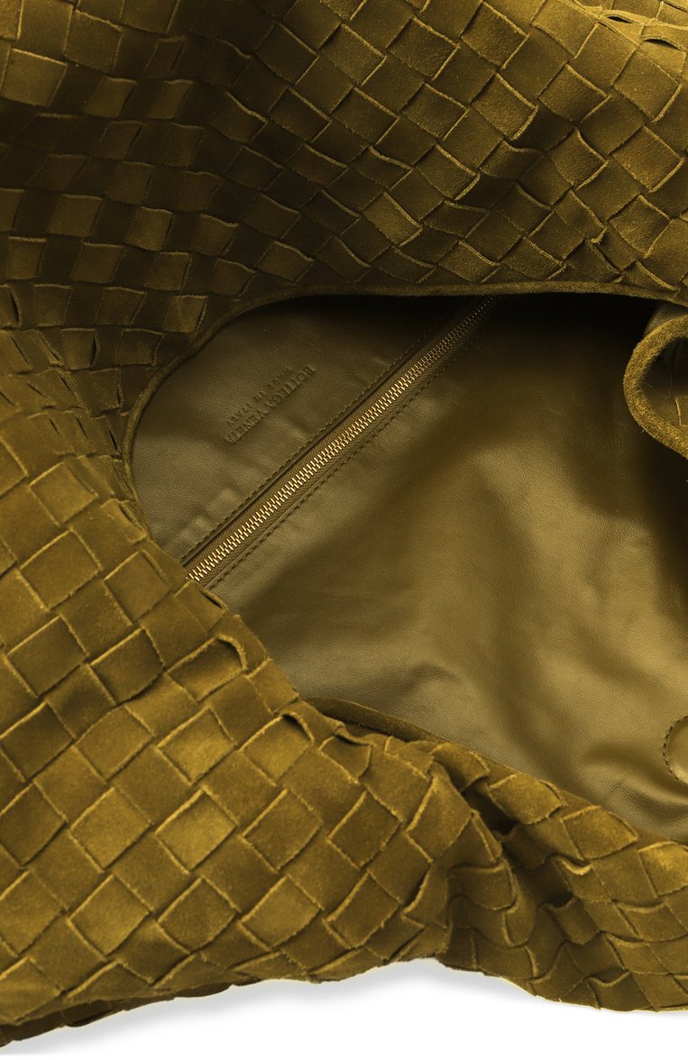 Женская сумка hop large BOTTEGA VENETA зеленого цвета, арт. 763970 V1QE3 | Фото 5 (Материал: Натуральная кожа, Натуральная замша; Материал сплава: Проставлено; Драгоценные камни: Проставлено; Размер: large)