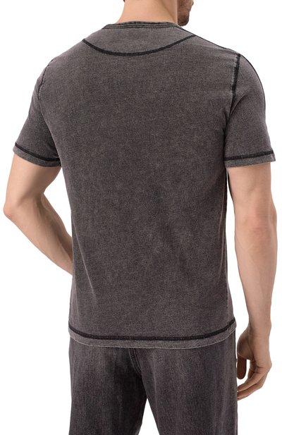 Хлопковая футболка DIESEL темно-серого цвета по цене 11550 руб., арт. A16407/0QJAH, фото 4 Хлопковая футболка DIESEL, арт. A16407/0QJAH, фото 4