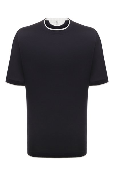 Мужская футболка из шелка и хлопка BRUNELLO CUCINELLI, арт. MD8217427