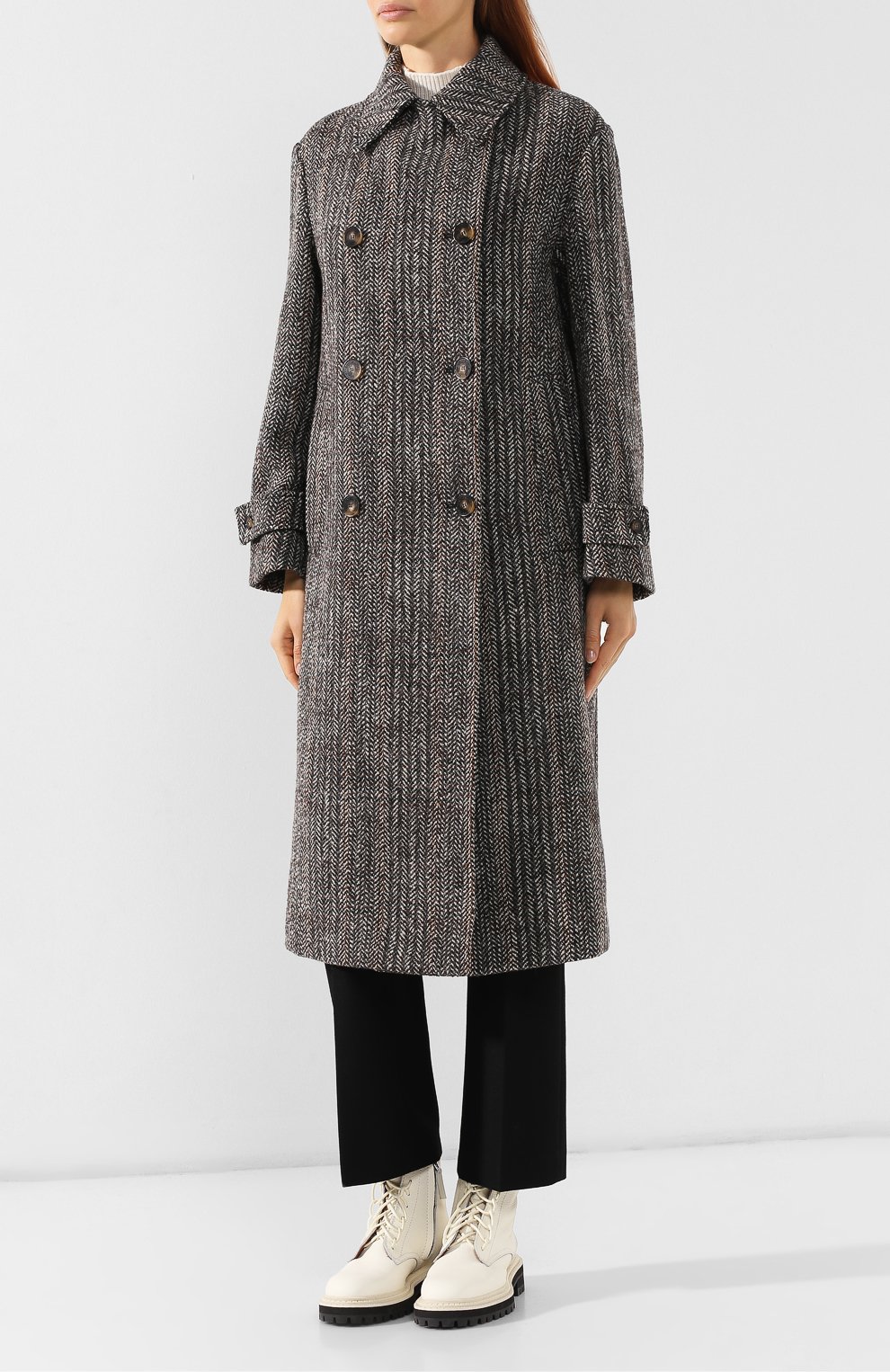 Шерстяное пальто STELLA MCCARTNEY серого цвета по цене 168500 руб., арт. 576861/SNB72, фото 3 Шерстяное пальто STELLA MCCARTNEY, арт. 576861/SNB72, фото 3