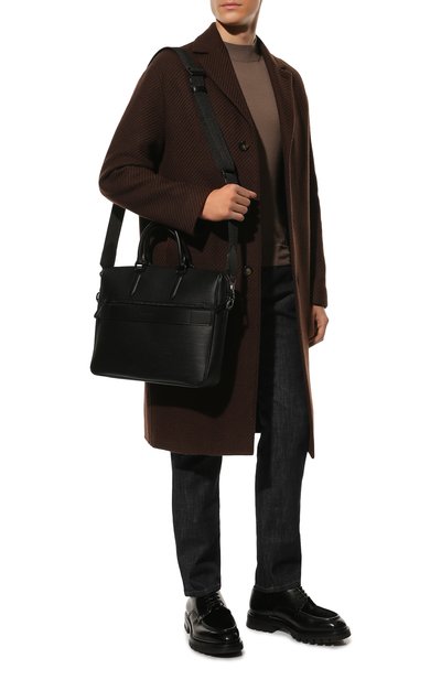 Кожаная сумка для ноутбука ZEGNA черного цвета по цене 120500 руб., арт. C1467J-LHJAK, фото 3 Кожаная сумка для ноутбука ZEGNA, арт. C1467J-LHJAK, фото 3