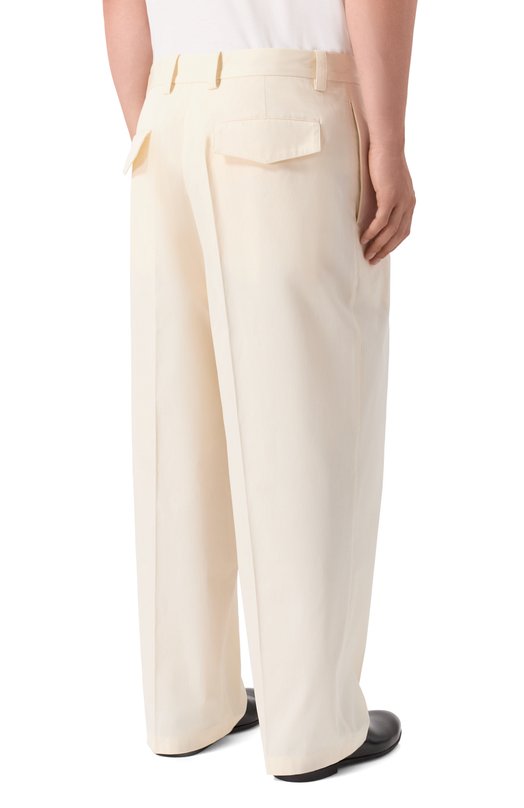 Хлопковые брюки Jil Sander J22KA0336/J45322 Кремовый  J22KA0336/J45322 Фото 4