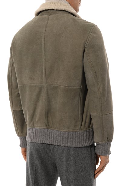 Дубленка из овчины BRUNELLO CUCINELLI хаки цвета по цене 924000 руб., арт. MPMTU1737, фото 4 Дубленка из овчины BRUNELLO CUCINELLI, арт. MPMTU1737, фото 4