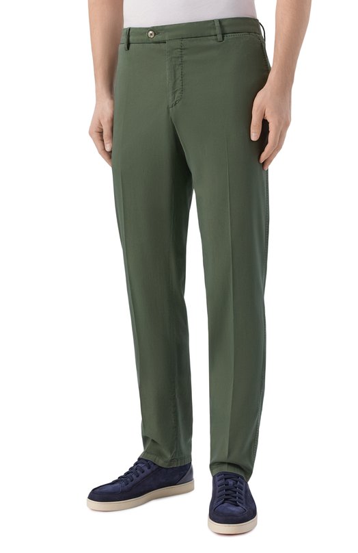Хлопковые брюки Marco Pescarolo SLIM80/5300 Зелёный  SLIM80/5300 Фото 3