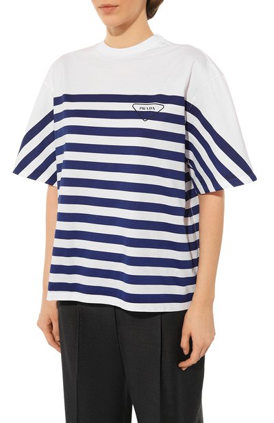 Хлопковая футболка PRADA, арт. 35976-1ZSO-F0I99-182, фото 3