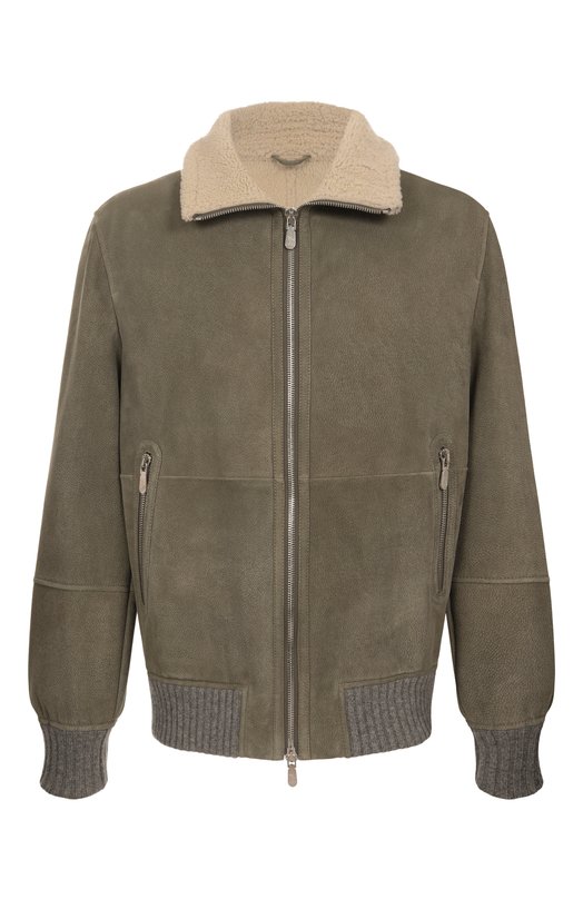Дубленка из овчины Brunello Cucinelli MPMTU1737 Хаки MPMTU1737