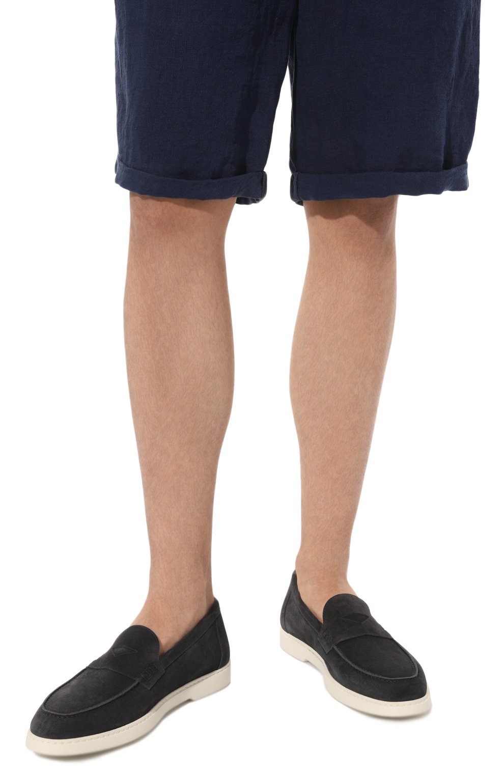 Замшевые пенни-лоферы DOUCAL'S темно-синего цвета по цене 42900 руб., арт. DU3275EDWIUY106PB15, фото 3 Замшевые пенни-лоферы DOUCAL'S, арт. DU3275EDWIUY106PB15, фото 3