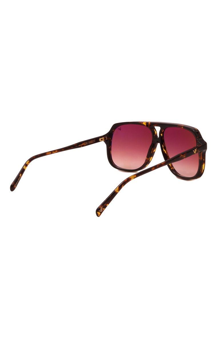 Женские солнцезащитные очки VINTAGE FRAMES розового цвета, арт. KING SIZE BR0WN T0RT0ISE/BURGUNDY | Фото 4 (Нос: Не проставлено; Региональные ограничения белый список (Axapta Mercury): Не проставлено; Материал: Пластик; Тип очков: С/з; Очки форма: Авиаторы; Оптика Гендер: о�птика-женское)