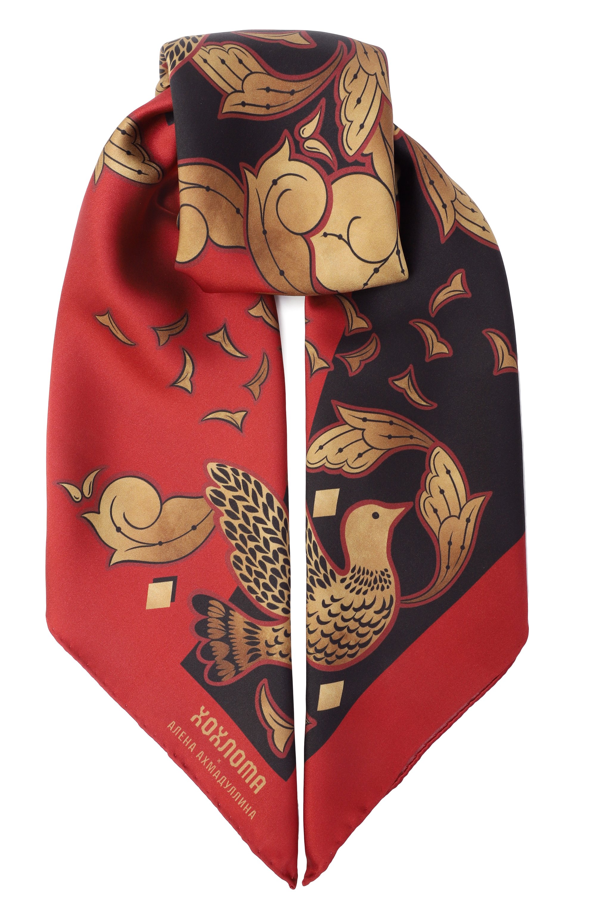 Шелковый платок ХОХЛОМА Х АЛЕНА АХМАДУЛЛИНА, арт. WTA111L, фото 1