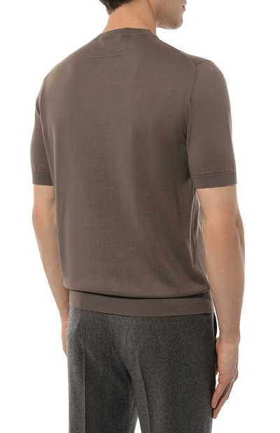 Хлопковый джемпер ZEGNA коричневого цвета по цене 83300 руб., арт. UDC90A7/C10, фото 4 Хлопковый джемпер ZEGNA, арт. UDC90A7/C10, фото 4