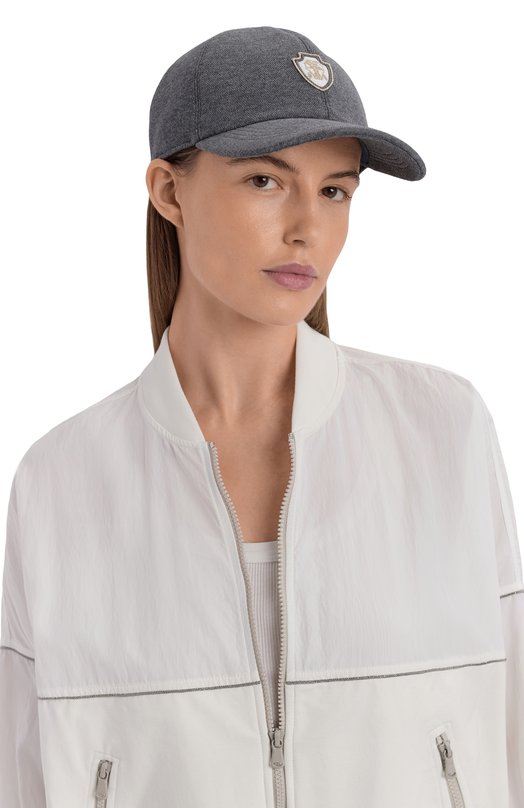 Хлопковая бейсболка Brunello Cucinelli MCAP90096 Серый  MCAP90096 Фото 2