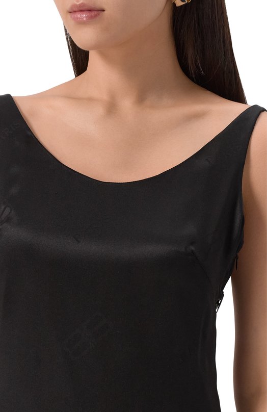 Атласное платье Balenciaga 831675/T0N03 Чёрный  831675/T0N03 Фото 5