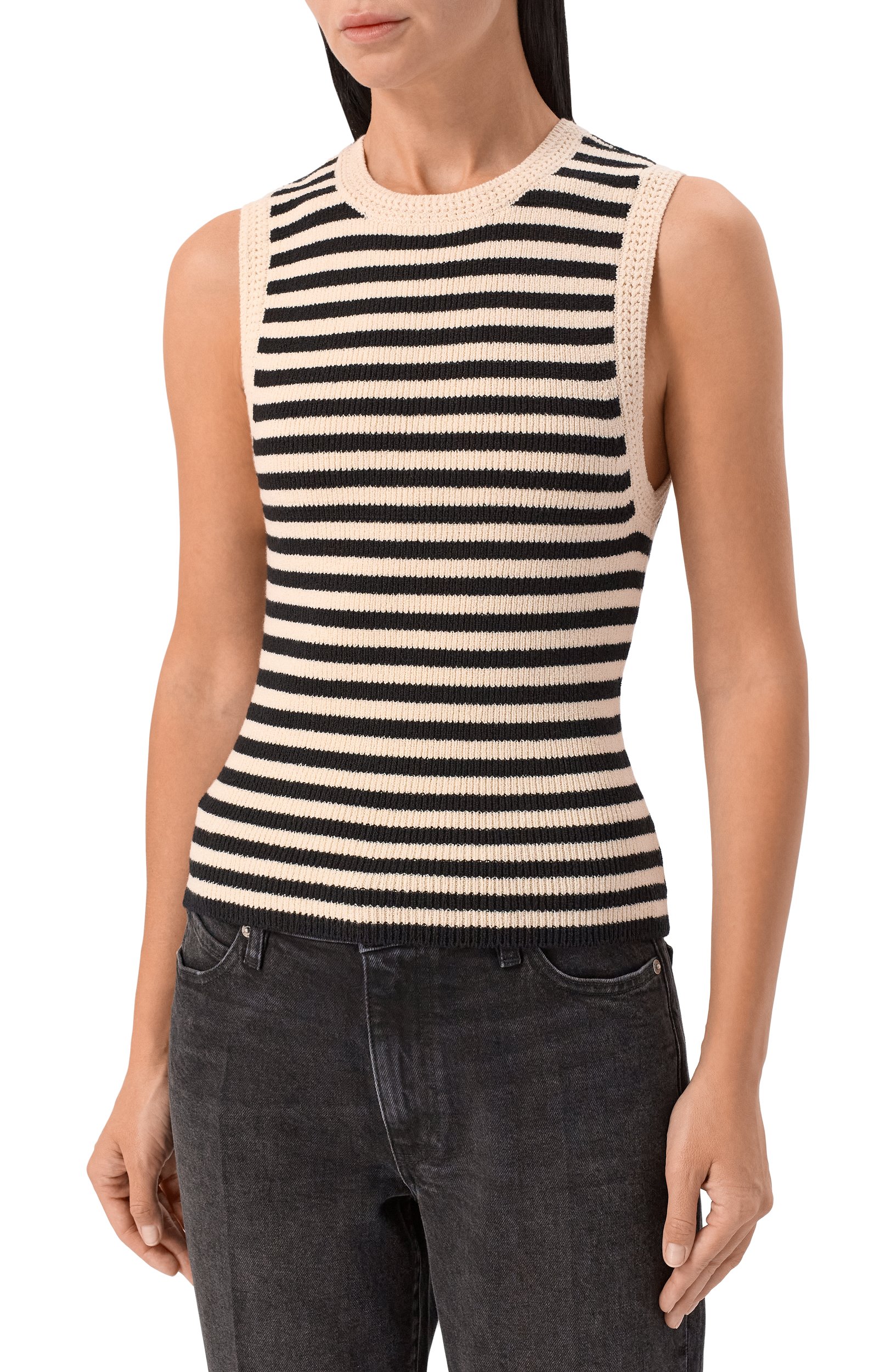 Хлопковый топ FRAME DENIM, арт. WE26KSW002/THE C0ASTAL STRIPE TANK, фото 3