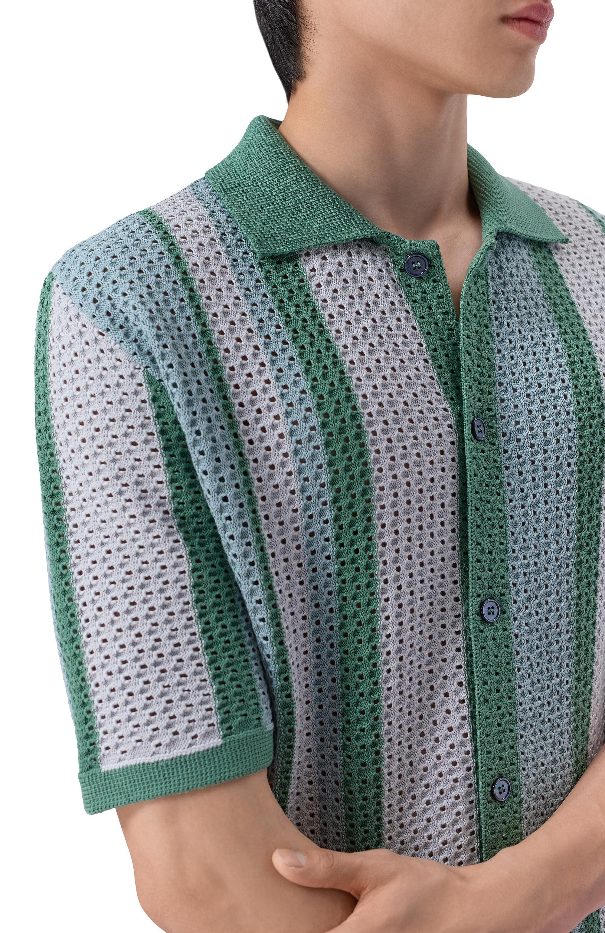 Рубашка из шелка и хлопка MVST, арт. M26.2PM.K144/Y207 KNIT SETA-C0T0NE, фото 5