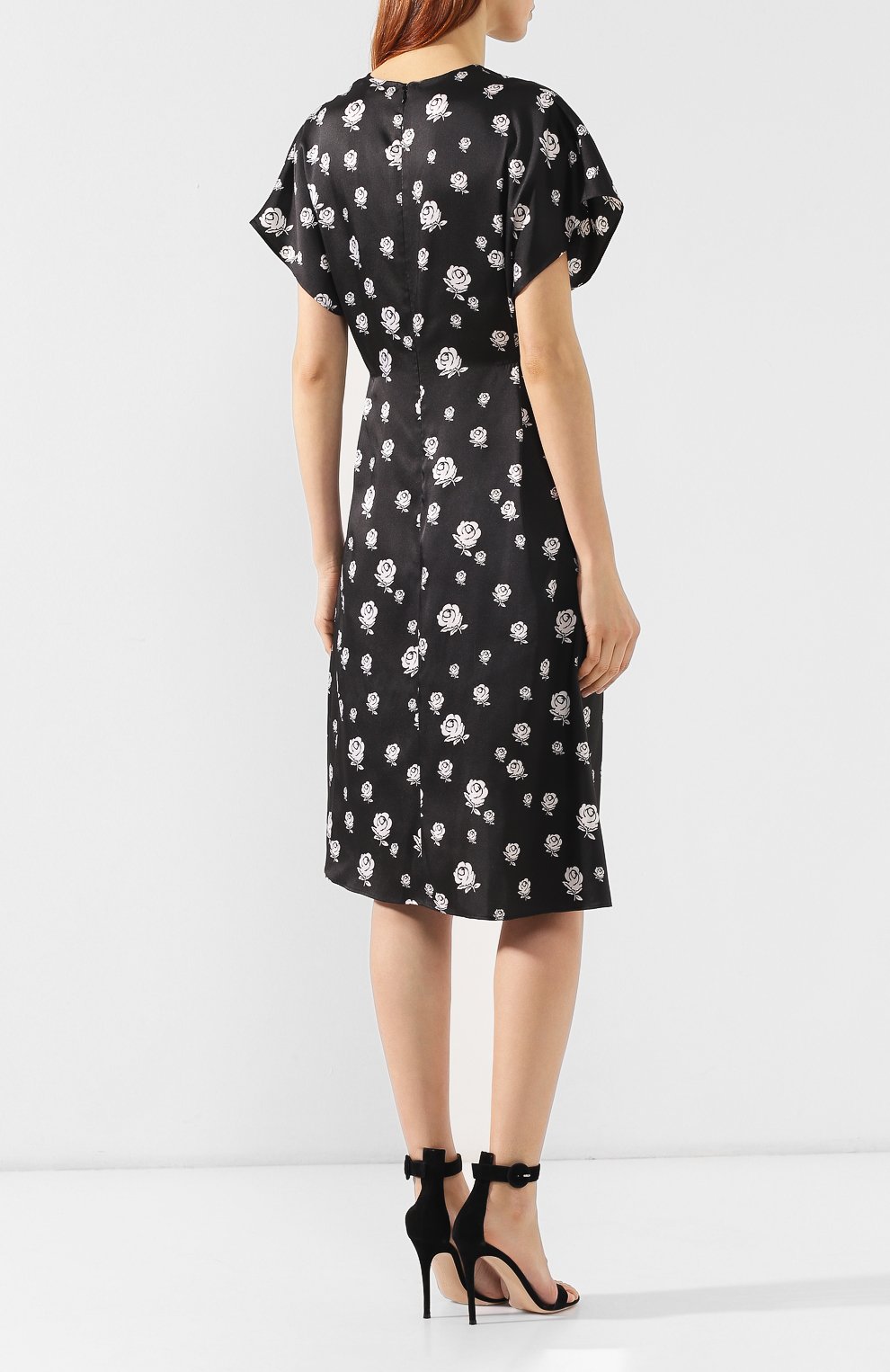 Платье с принтом KENZO черно-белого цвета по цене 38950 руб., арт. 2R010954G, фото 4 Платье с принтом KENZO, арт. 2R010954G, фото 4