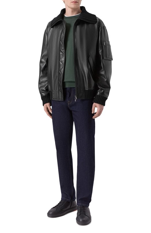 Кожаный бомбер MVST M25.1PM.0004*/PL0NGE Чёрный  M25.1PM.0004*/PL0NGE Фото 2