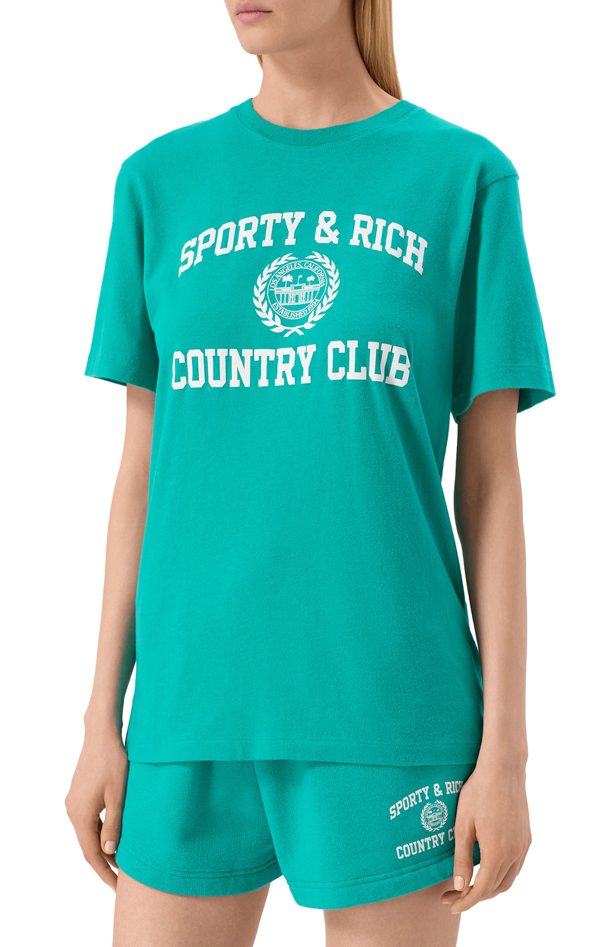 Хлопковая футболка SPORTY AND RICH, арт. T0089625218GR37, фото 3