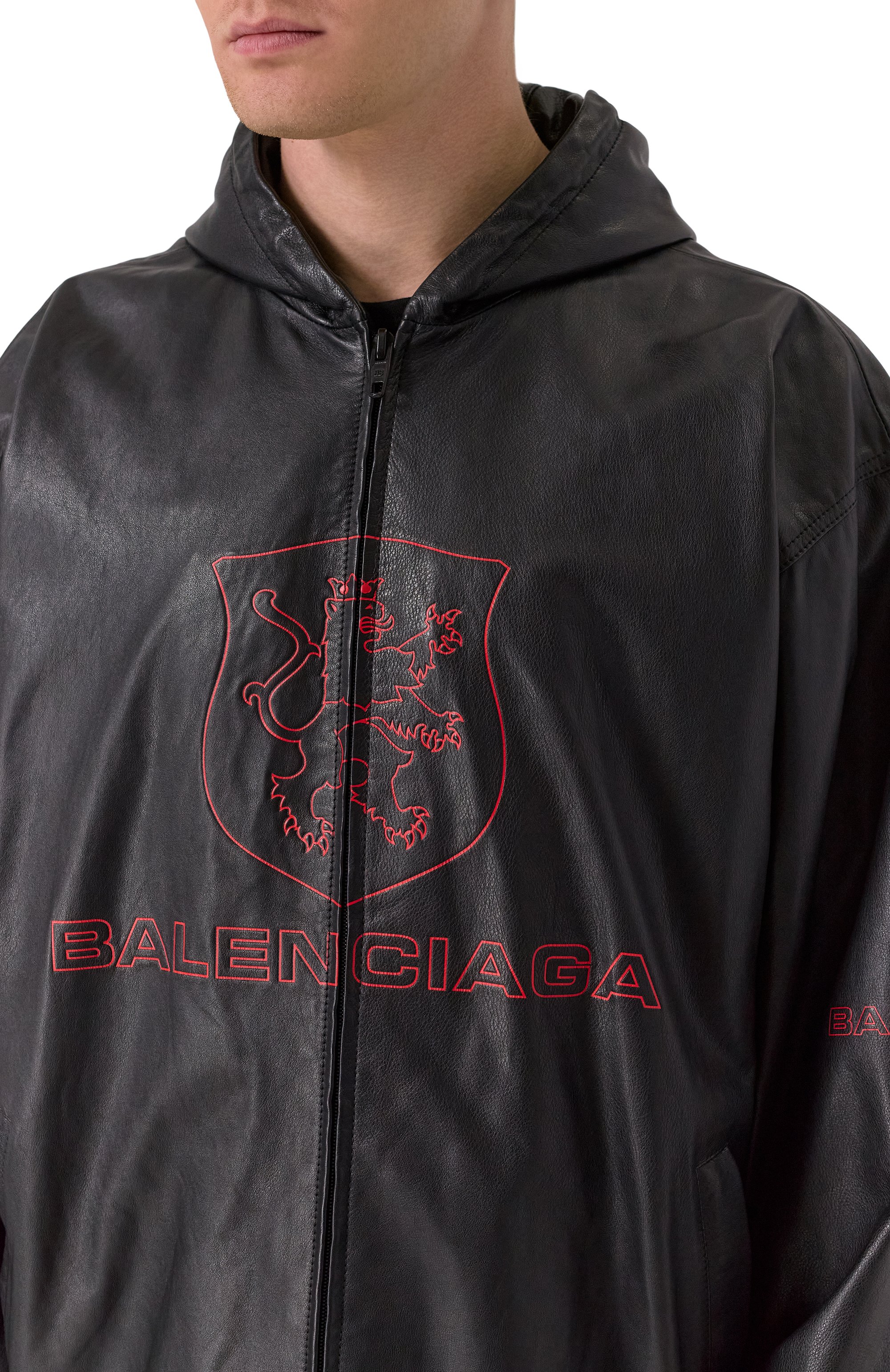 Кожаная куртка BALENCIAGA черного цвета по цене 875500 руб., арт. 813589/TRS01, фото 5 Кожаная куртка BALENCIAGA, арт. 813589/TRS01, фото 5