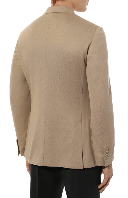 Пиджак из шелка и хлопка Brioni UJIJ0L/P0608 Бежевый  UJIJ0L/P0608 Фото 4