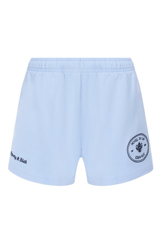 Хлопковые шорты Sporty & Rich x Hotel Eden Roc Sporty and Rich SH03760666BL90 Голубой SH03760666BL90